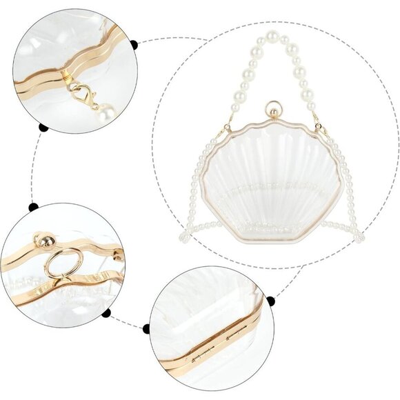 Women Seashell Clutch Acrylic Crossbody Evening Bag Top-Handle Gift main image 4